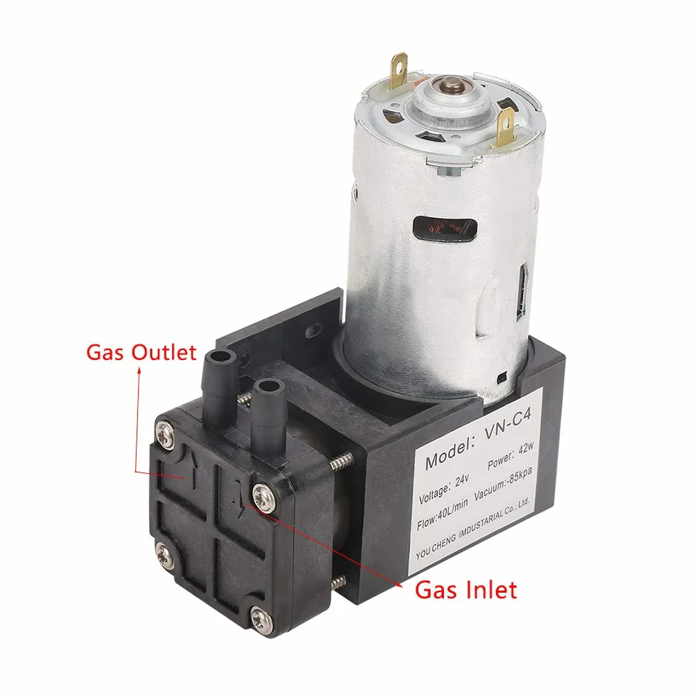 Mini pompa próżniowa -85 kPa, DC24 V VN-C4 40 l/min Mała bezolejowa pompa próżniowa do gazu, powietrza, urządzeń dezynfekcyjnych, urządzeń automatyki adsorpcji próżniowej