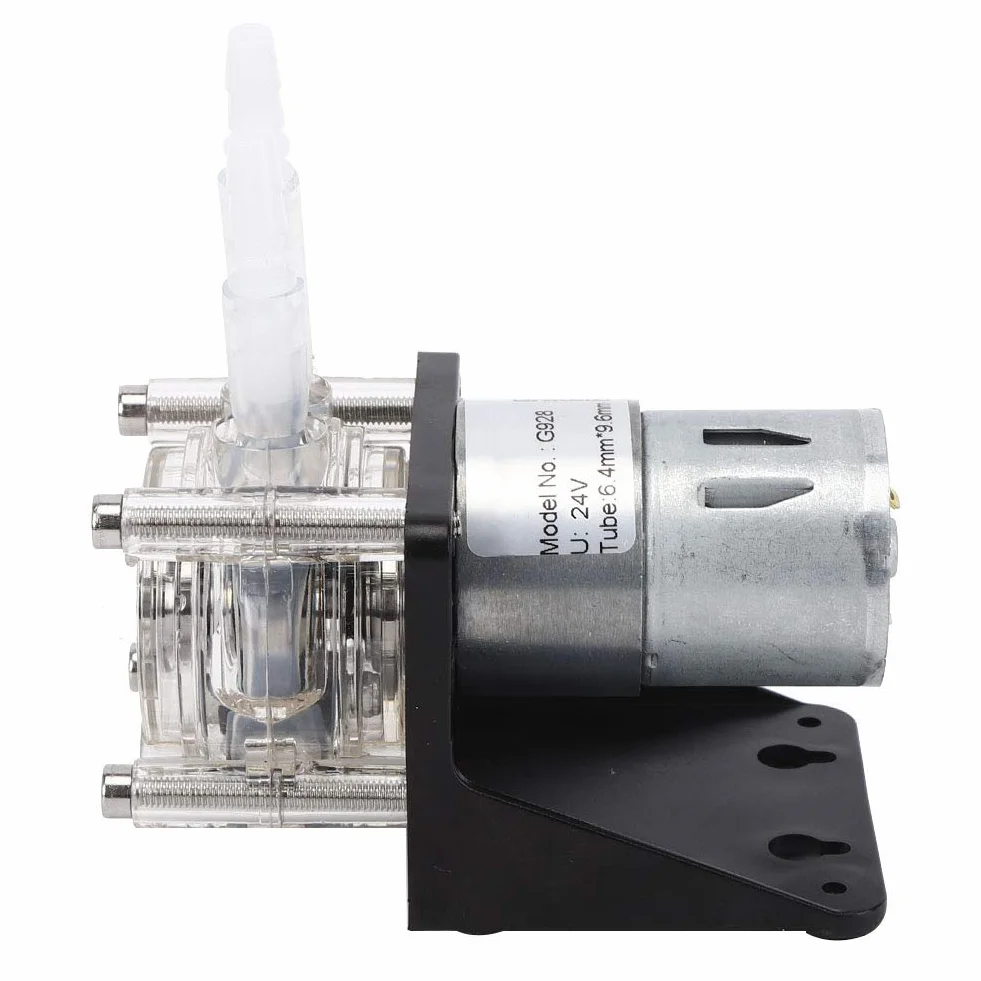 Pompa Perystaltyczna, Pompa Perystaltyczna DC o Dużym Przepływie Szczotkowana Pompa Motoreduktorowa z przezroczystą głowicą PC 500 Ml/Min (12 V), Akcesoria do Pomp Powietrza do (24 V)