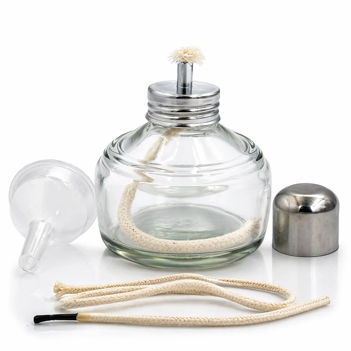 Behler Lampa Palnika na Alkohol szklany z systemem zabezpieczającym przed rozlaniem. Zawiera knot, poj. 120ml. Zakręcany palnik alkoholowy do ogrzewania sprzętu laboratoryjnego.
