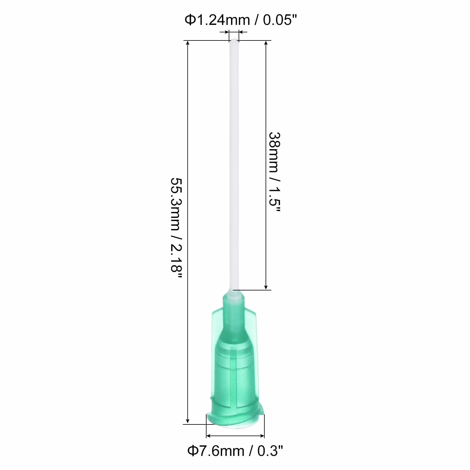 QUARKZMAN 50 sztuk igieł z tworzywa sztucznego 18 G z tworzywa sztucznego z końcówką Luer-Lock, 1,5" rurka igłowa PTFE, PP odporna na wysokie temperatury końcówka z tworzywa sztucznego do pistoletu do