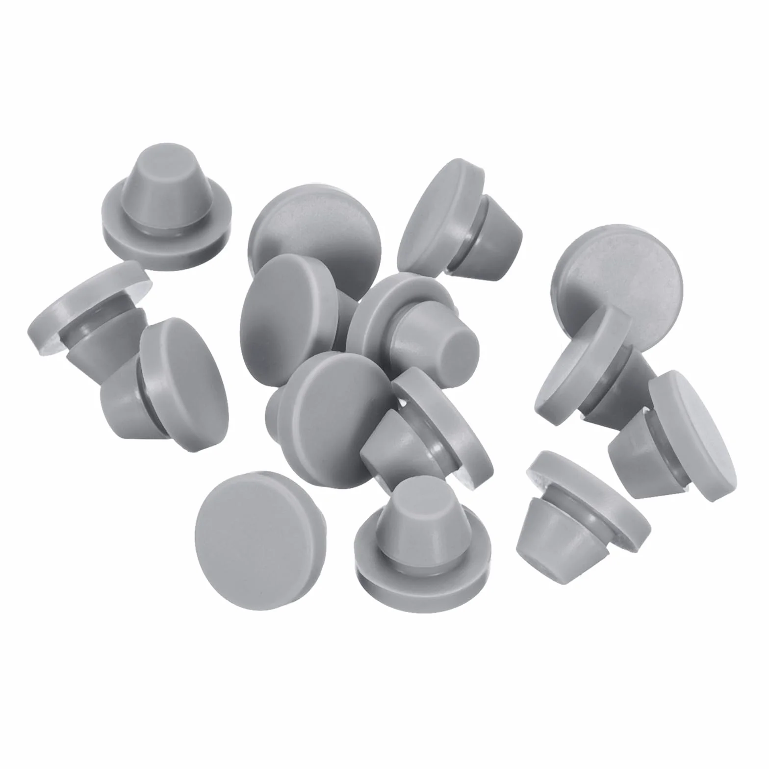QUARKZMAN 15 sztuk zatyczek silikonowych, okrągłe, gumowe zatyczki do zatrzasków w otworach 8-8,5 mm, wodoszczelne zatyczki do metalowych rur, zaślepki do mebli, szare
