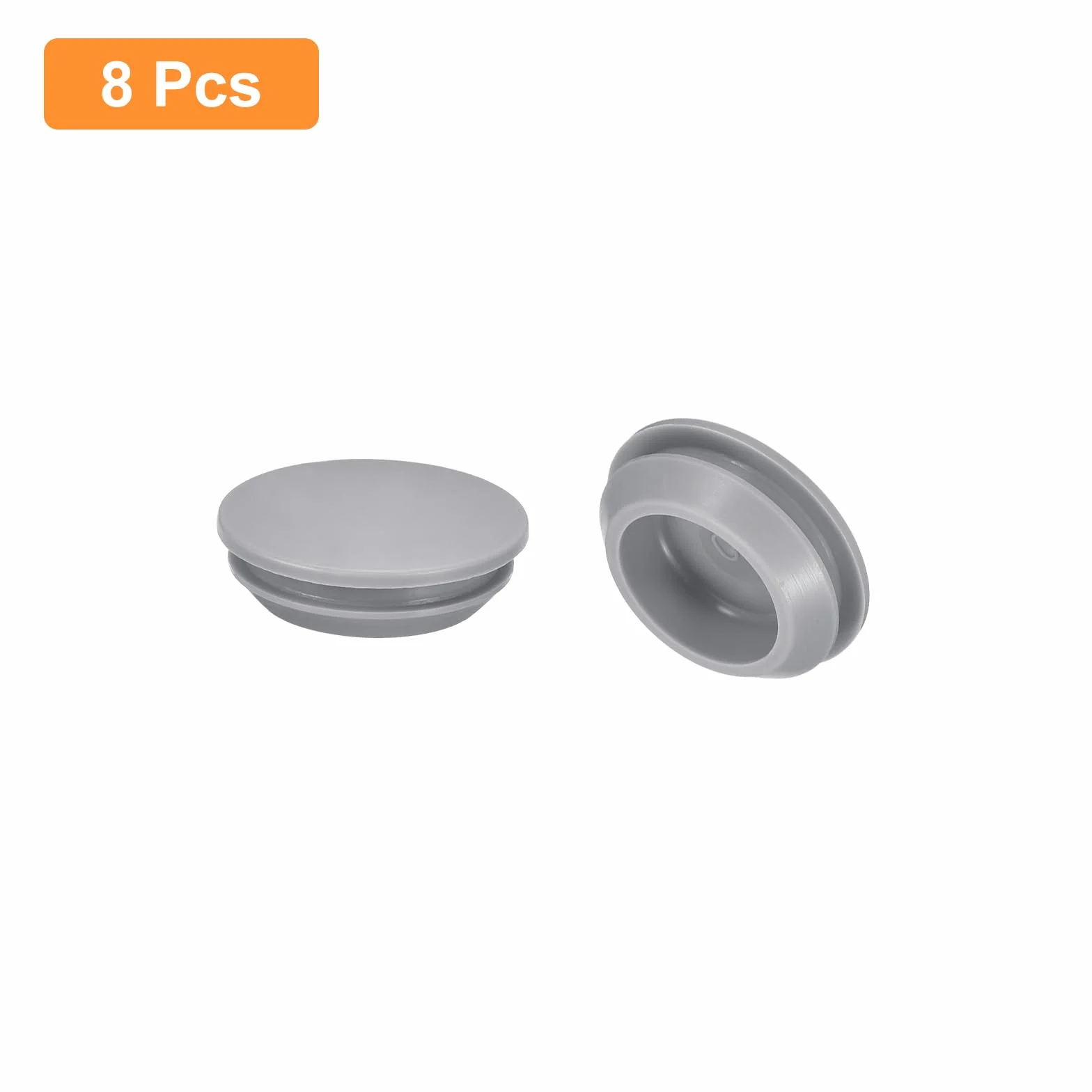 QUARKZMAN 8 sztuk zatyczek silikonowych, okrągłe gumowe zatyczki do zatrzasków w otworach 20-22 mm, wodoszczelne zatyczki do metalowych rur, zaślepki do mebli, szare