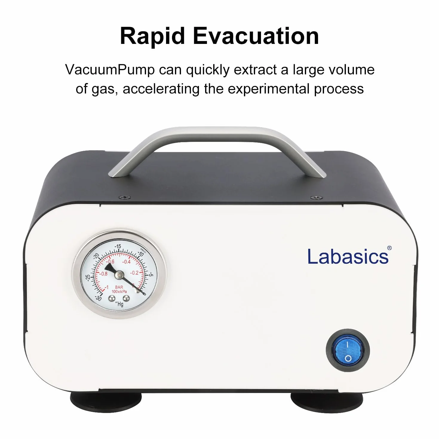 Labasics Membranowa pompa próżniowa, bezolejowa przenośna pompa ciśnieniowa z wydajnością 10 L/min do prac laboratoryjnych z filtracją próżniową i destylacja, 110-220V