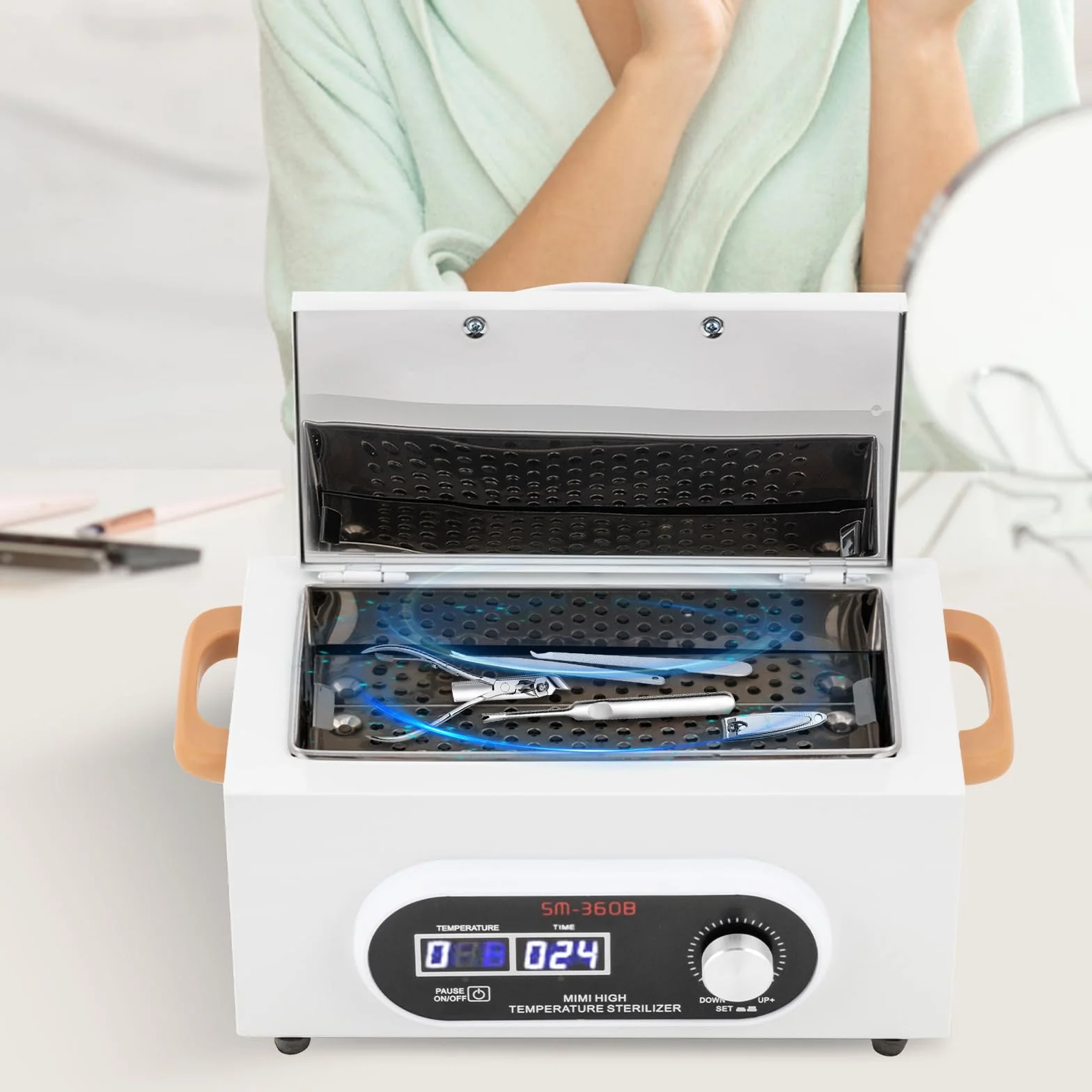 Inteligentny wyświetlacz cyfrowy 300 W, szafka w autoklawie 2,2 l, sterylizator gorącego powietrza, szafka do dezynfekcji 50-200°C, sterylizator w wysokiej temperaturze, z timerem, do instrumentów,