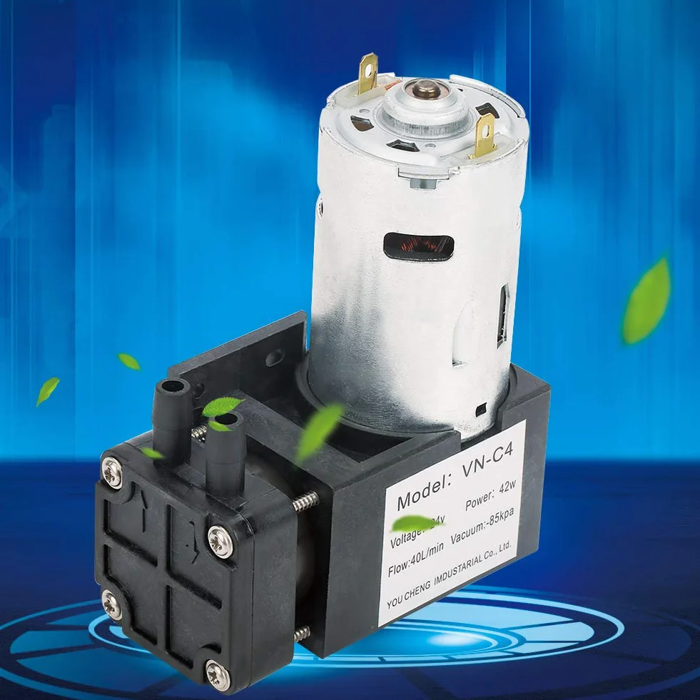 DC24V 42W Mini pompa próżniowa do oleju, przepływ 85kPa, 40l/min, mała pompa próżniowa do gazowego powietrza VN-C4