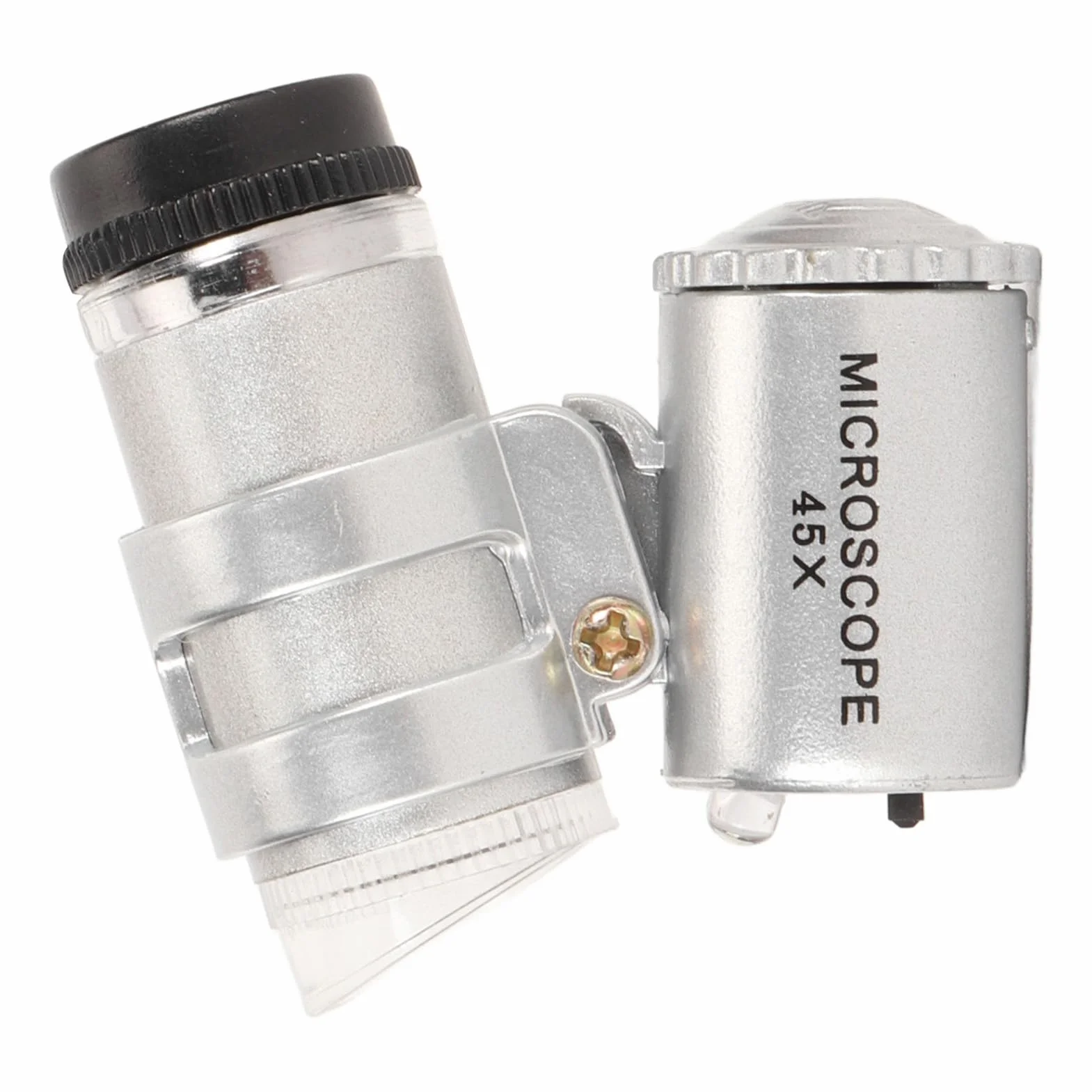 45 x mini mikroskop kieszonkowy, regulowany, przenośny mikroskop USB, szkło powiększające z 2 diodami LED, do biżuterii, antyków, studentów, dorosłych, obserwacji mikrobiologicznej, badania
