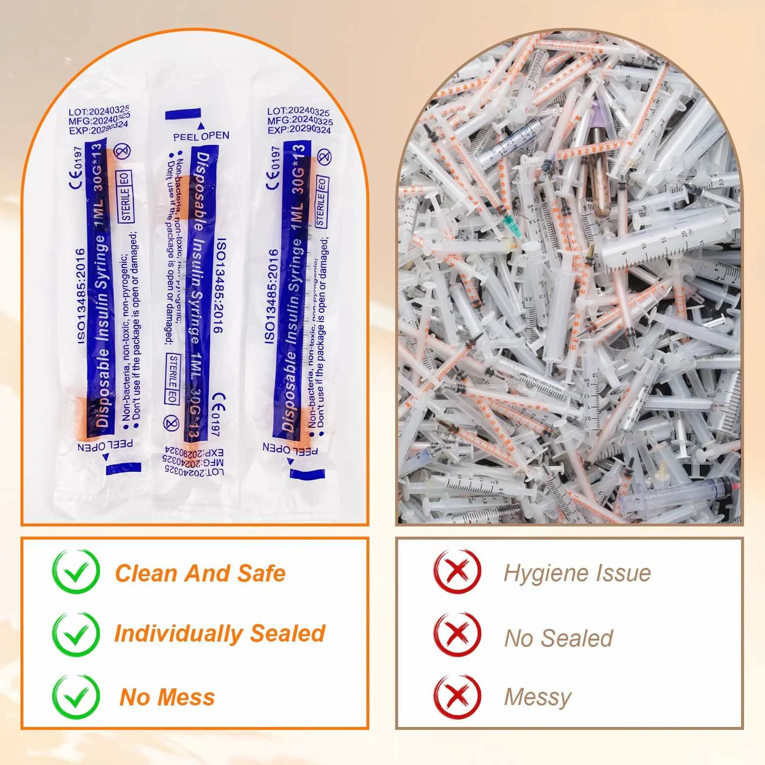 24 sztuki strzykawek 1ml 30G-13mm, sterylne strzykawki plastikowe z nakrętkami, strzykawka do kolostrum 1ml do karmienia małych zwierząt domowych, nawadniania roślin i laboratoriów naukowych