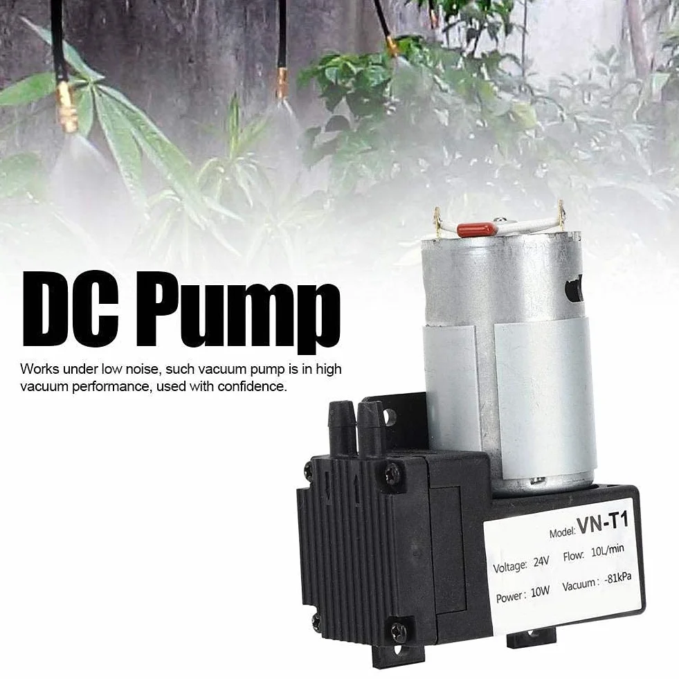 Pompa próżniowa DC 12V/24V Mini, 10L/min Cicha sprężarka powietrza VN-T1((DC24V))