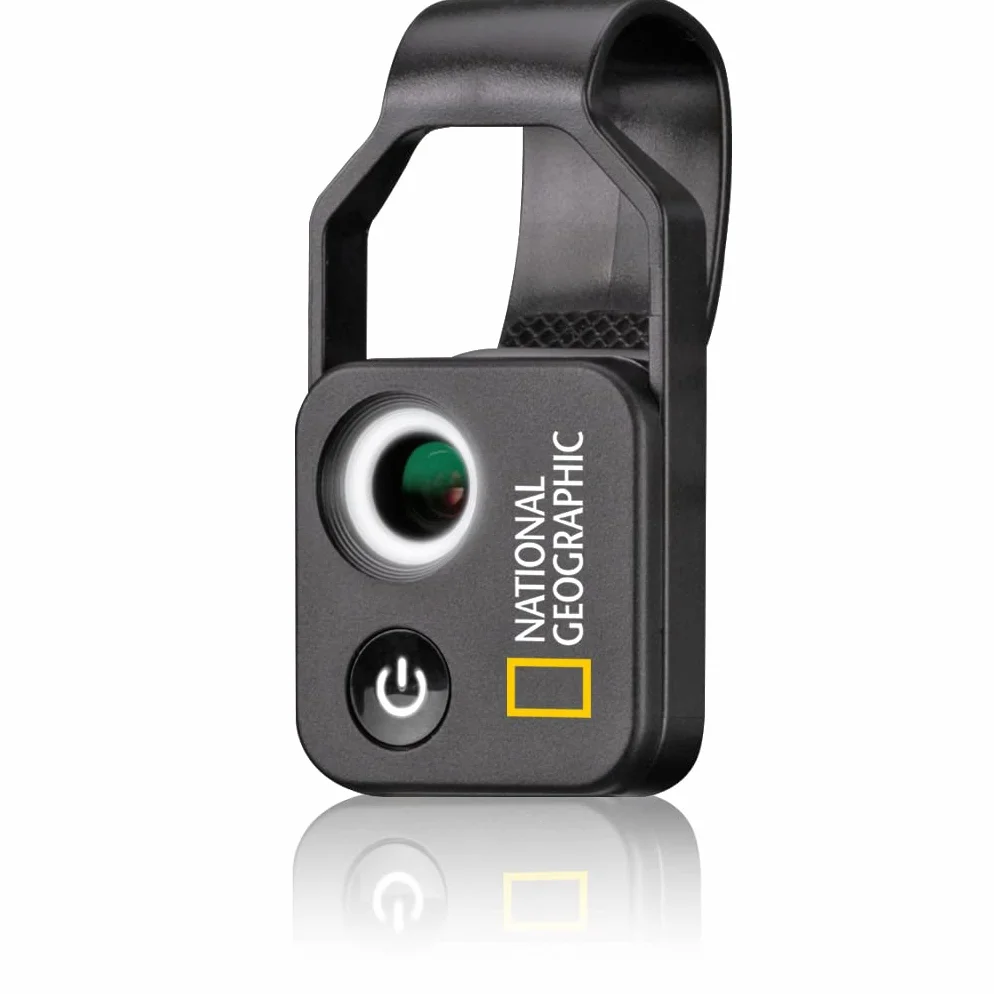 National Geographic Mikroskop do telefonu komórkowego 200x z CPL, 2 tryby jasności i uniwersalny klips, kompatybilny z 98% telefonów komórkowych, bez dodatkowej aplikacji, 9118500