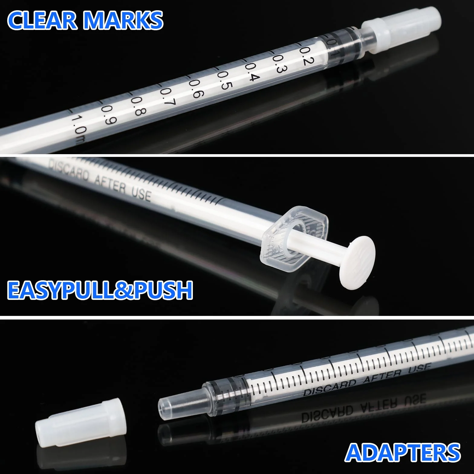 60 sztuk strzykawek z siarą 1 ml, strzykawka z nasadkami, strzykawka z tworzywa sztucznego, bez igły, do colostrum Collect, laboratoriów, karmienia zwierząt domowych, do uzupełniania i pomiaru oleju
