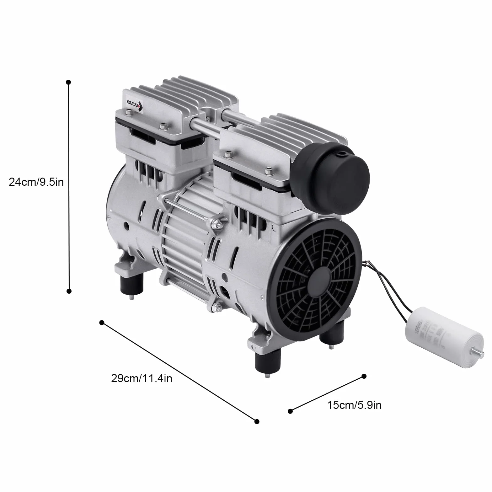Bezoleista pompa próżniowa 500 W, pompa próżniowa do laboratorium przemysłowego 1440 obr./min, ochrona przed przegrzaniem, cicha, bezolejowa pompa podciśnieniowa próżniowa, pompa ciśnieniowa