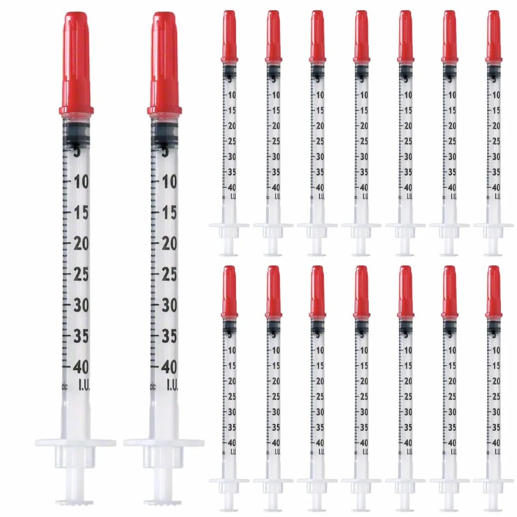 100 sztuk 1 ml/cc U40 plastikowa tubka 29 G (0,33 x 12,7 mm), uniwersalne narzędzia pomiarowe, pakowane pojedynczo (29 g 1/2")