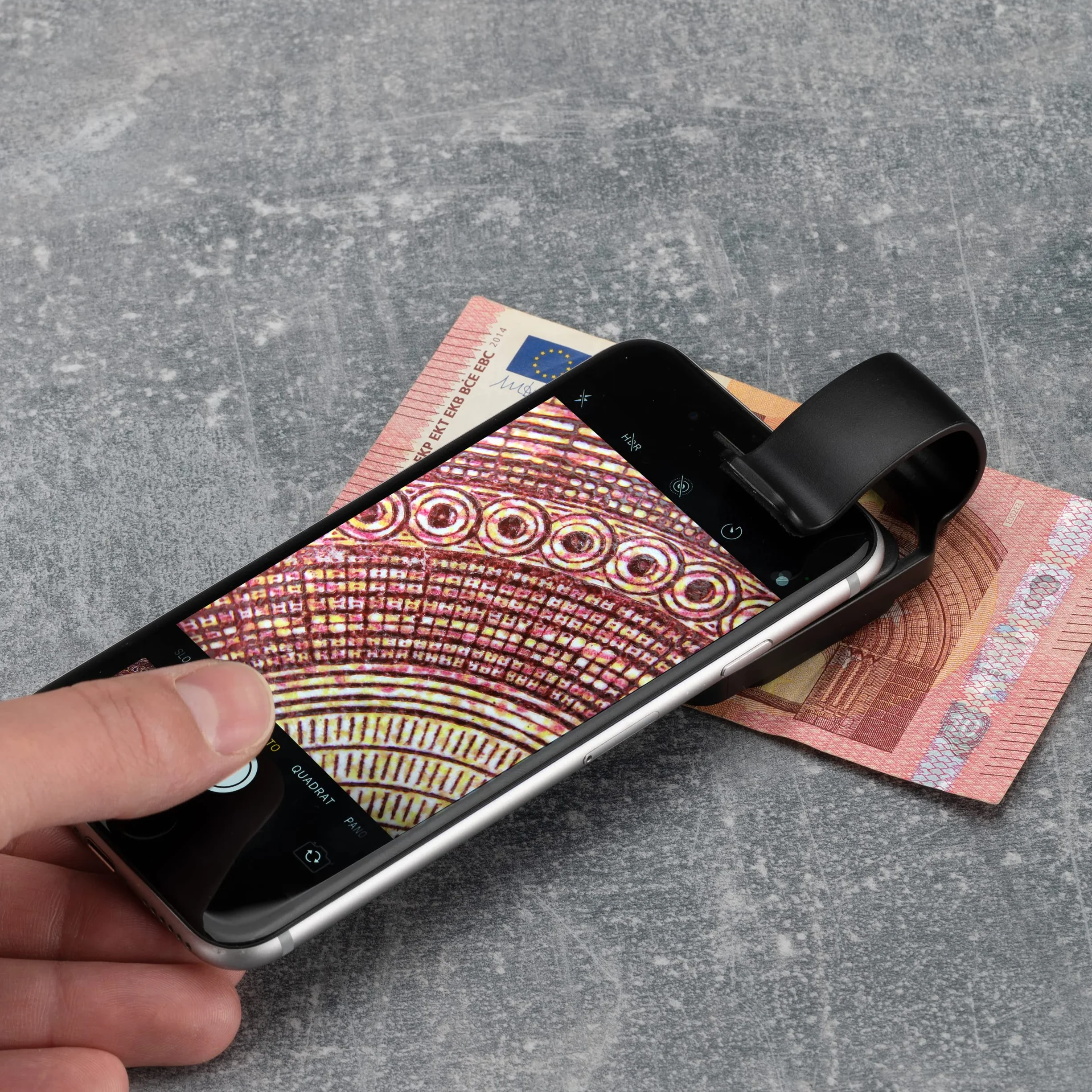 National Geographic Mikroskop do telefonu komórkowego 200x z CPL, 2 tryby jasności i uniwersalny klips, kompatybilny z 98% telefonów komórkowych, bez dodatkowej aplikacji, 9118500