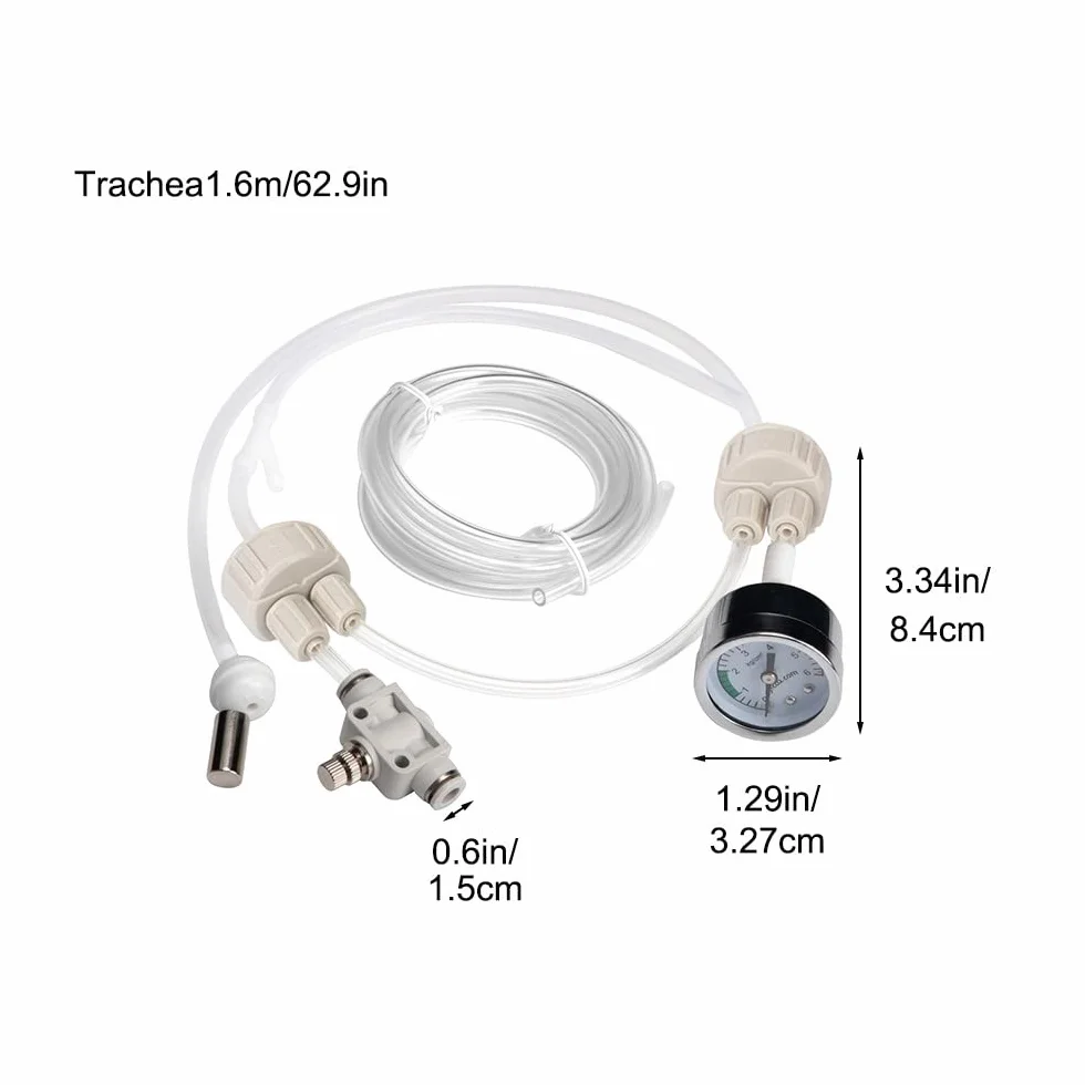 Zestaw generatora CO2 DONGKER DIY, zestaw reaktora dwutlenku węgla do akwarium z manometrem do akwariów i roślin wodnych