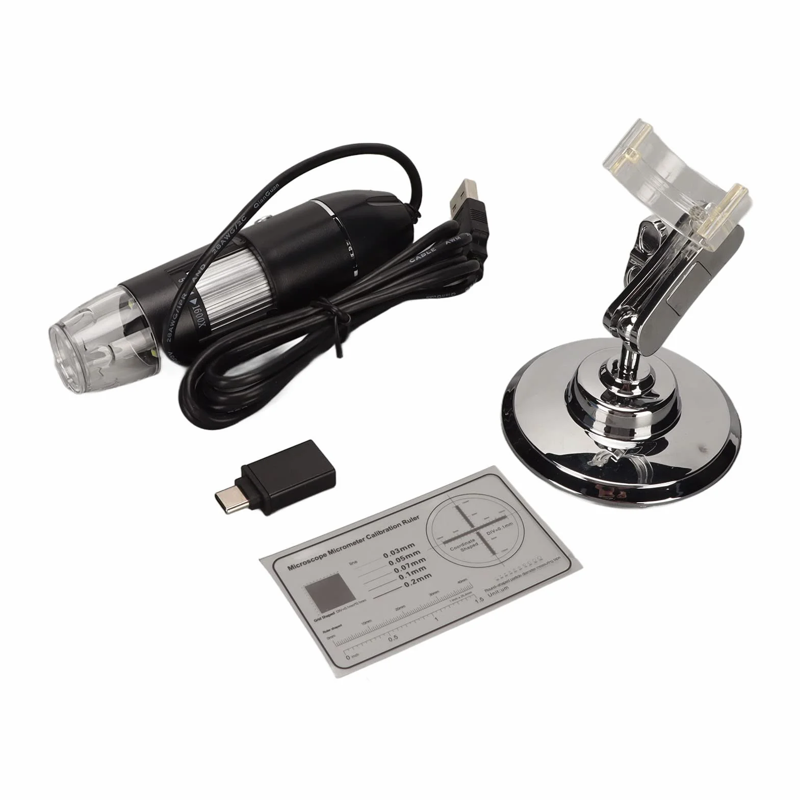 Mikroskop Cyfrowy, Powiększenie 1600X HD Przenośne Mikroskopy Ręczne, 8 Diod LED, USB Typu C 2 w 1, Elektroniczny Mikroskop Cyfrowy dla Systemu Android