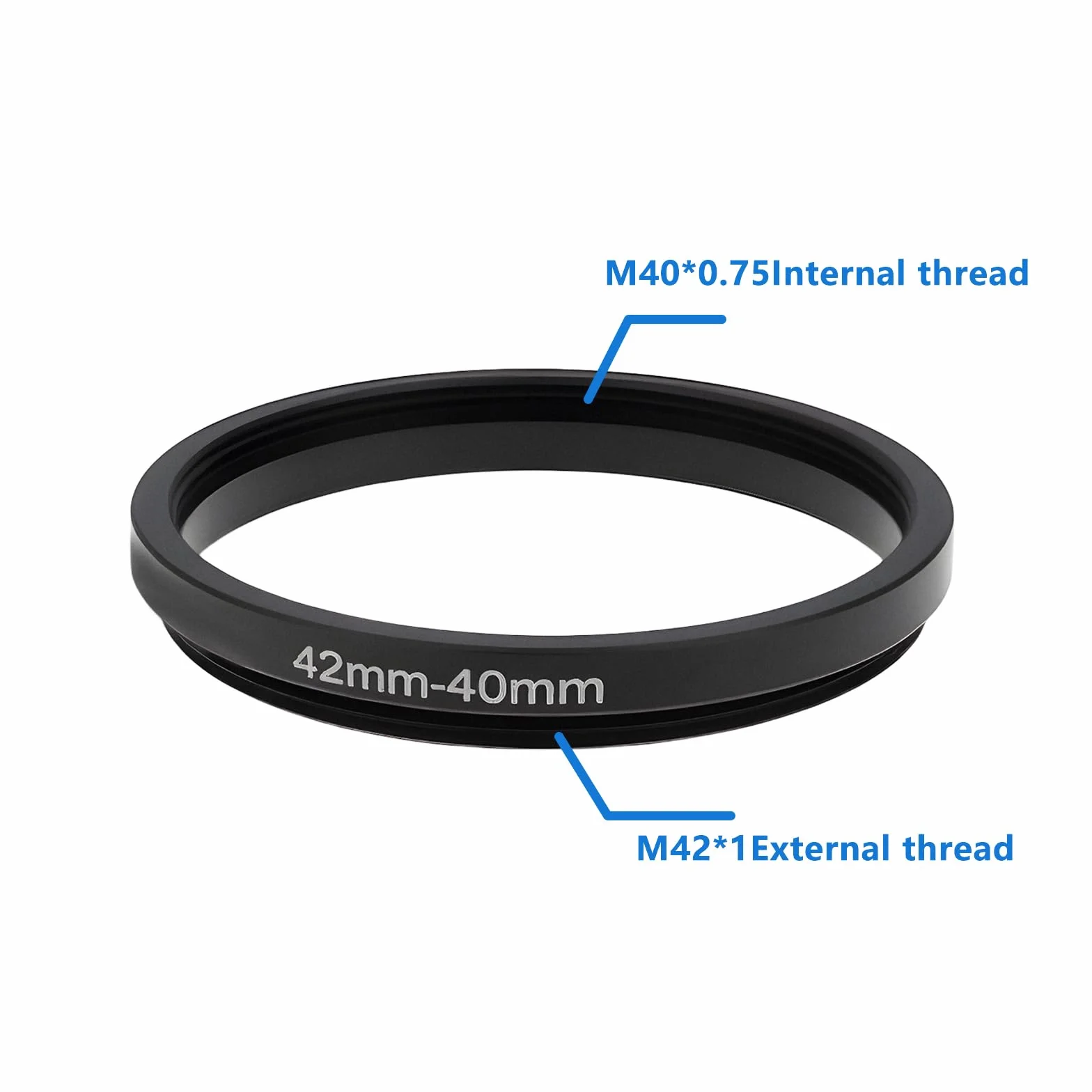 Pierścień adaptera obiektywu M42 do M40, M42 x 1 mm, męski na M40 x 0,75 mm, żeński, kompatybilny z mikroskopem Mitutoyo BD Plan M40 0,75