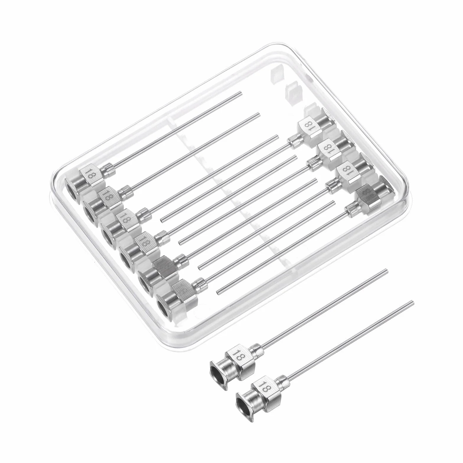 QUARKZMAN 12 sztuk 18 Gauge igły dozujące ze stali nierdzewnej, 1 1/2" metalowa rurka igłowa z tępą końcówką i luer-Lock do gęstych materiałów, atramentu, kleju, zastosowania laboratoryjnego