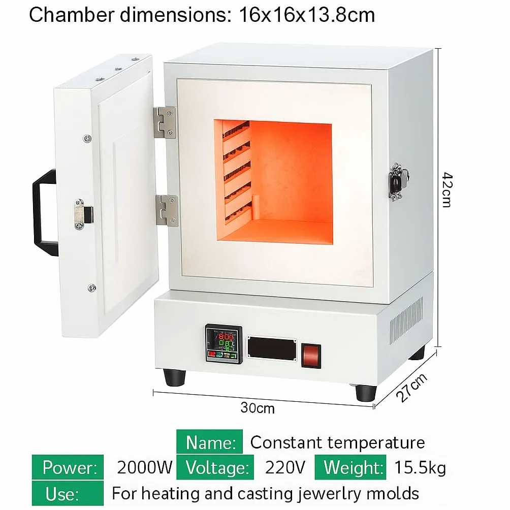 Elektryczny piec muflowy laboratoryjny ceramiczny o mocy 2000 W, 0-1150°C, elektryczny piec muflowy laboratoryjny zamknięty, zamknięty piec wysokotemperaturowy, piece elektryczne ze zintegrowanym