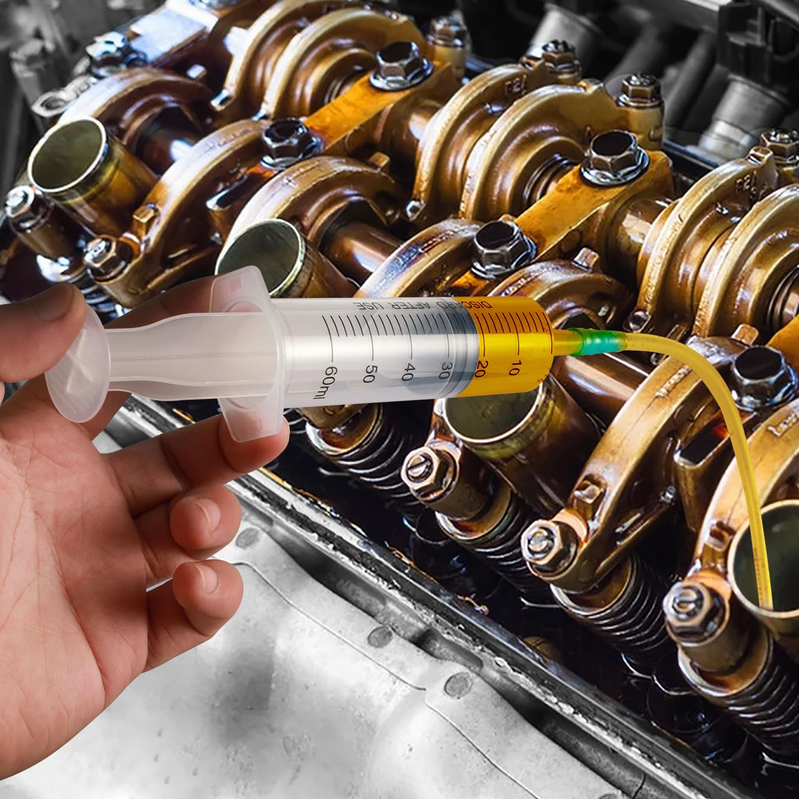 GOTRUST 4szt. Duże strzykawki 100ml + 60ml z plastiku z wężykiem, wielokrotnego użytku, plastikowa strzykawka, duża plastikowa strzykawka do oleju silnikowego, laboratorium, karmienie zwierząt, ogród