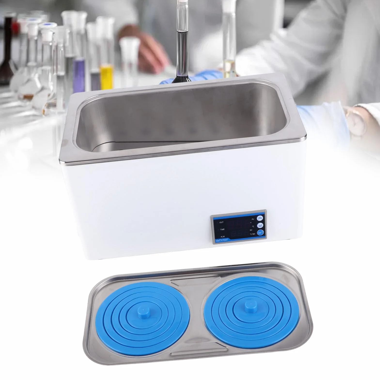 Cyfrowy Podgrzewacz łaźni Wodnej, Cyfrowe Laboratoryjne Termostatyczne łaźnie Wodne 7 L z możliwością Wyboru OtworóW, łaźnia Wodna Grzewcza o Stałej Temperaturze 600 W, łaźnie