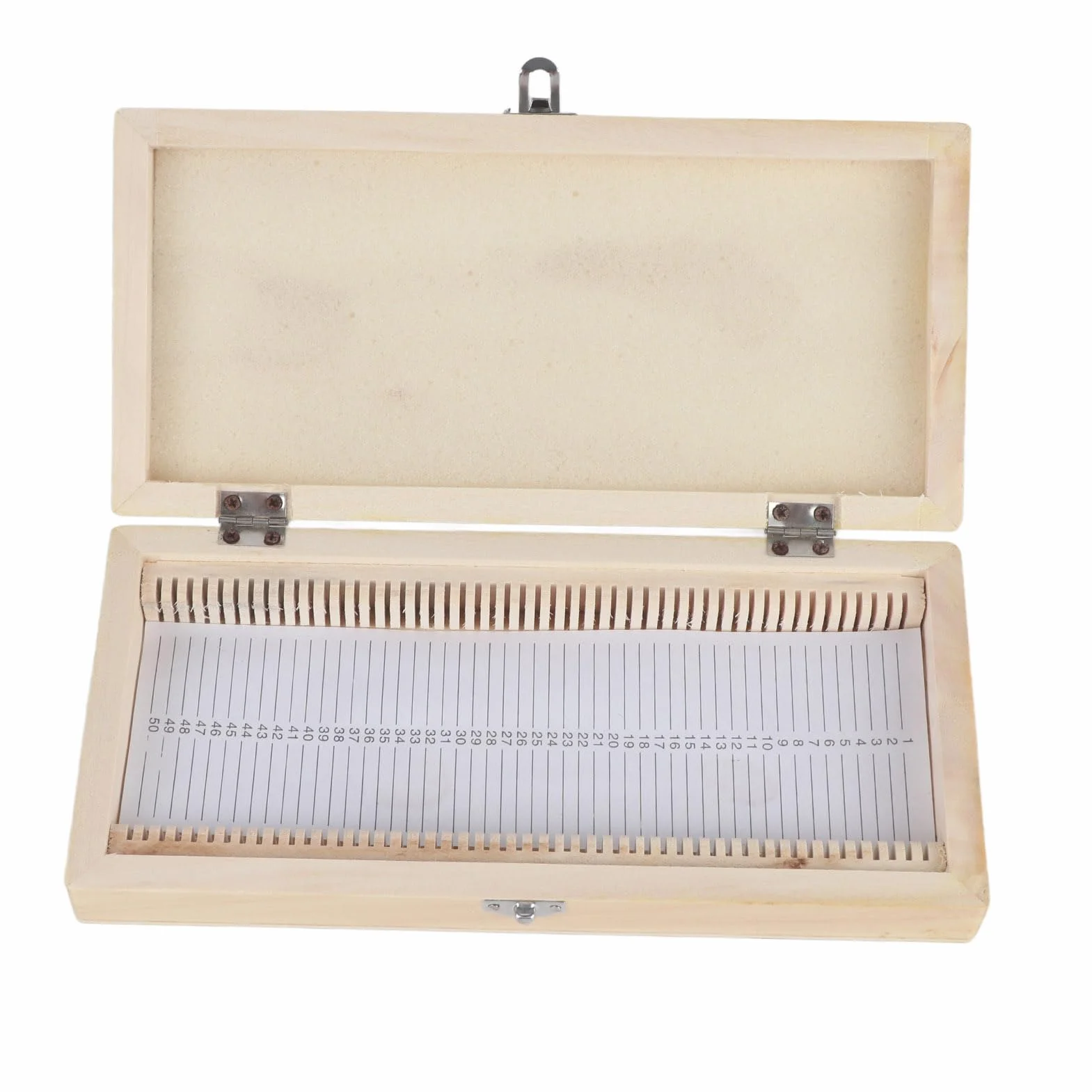50pcs Biology Glass Przygotowane Mikroskop Szkiełka Próbki Drewniane Szkiełki do Przechowywania Skrzynki do Przechowywania, Slajdy Biologiczne, do Podstawowej Edukacji