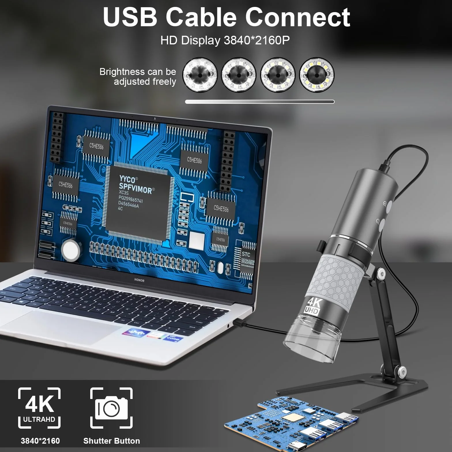 Bezprzewodowy mikroskop cyfrowy 4K HD Wi-Fi mikroskop kamera cyfrowa lupa kompatybilna z telefonami iPhone/Android i PC