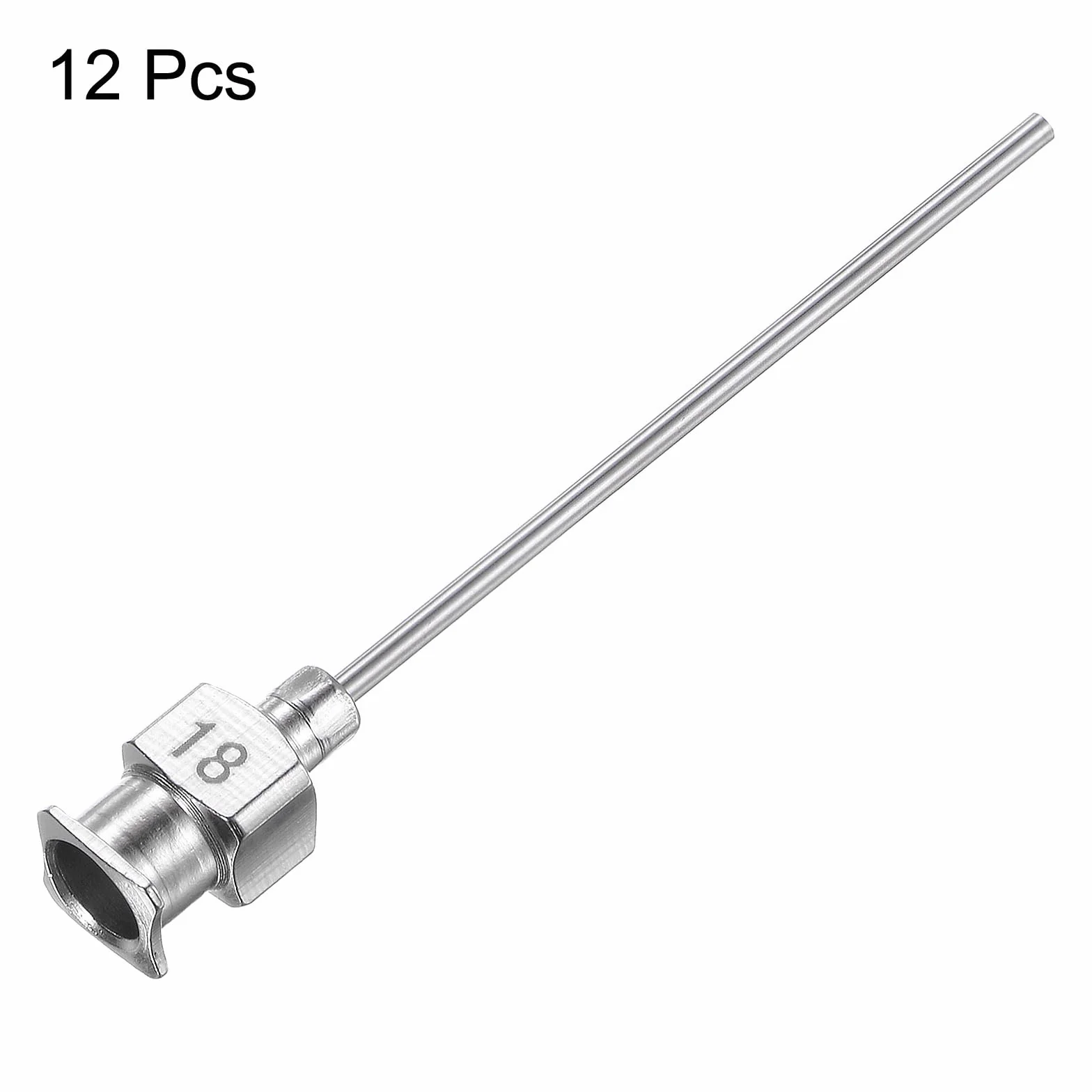 QUARKZMAN 12 sztuk 18 Gauge igły dozujące ze stali nierdzewnej, 1 1/2" metalowa rurka igłowa z tępą końcówką i luer-Lock do gęstych materiałów, atramentu, kleju, zastosowania laboratoryjnego