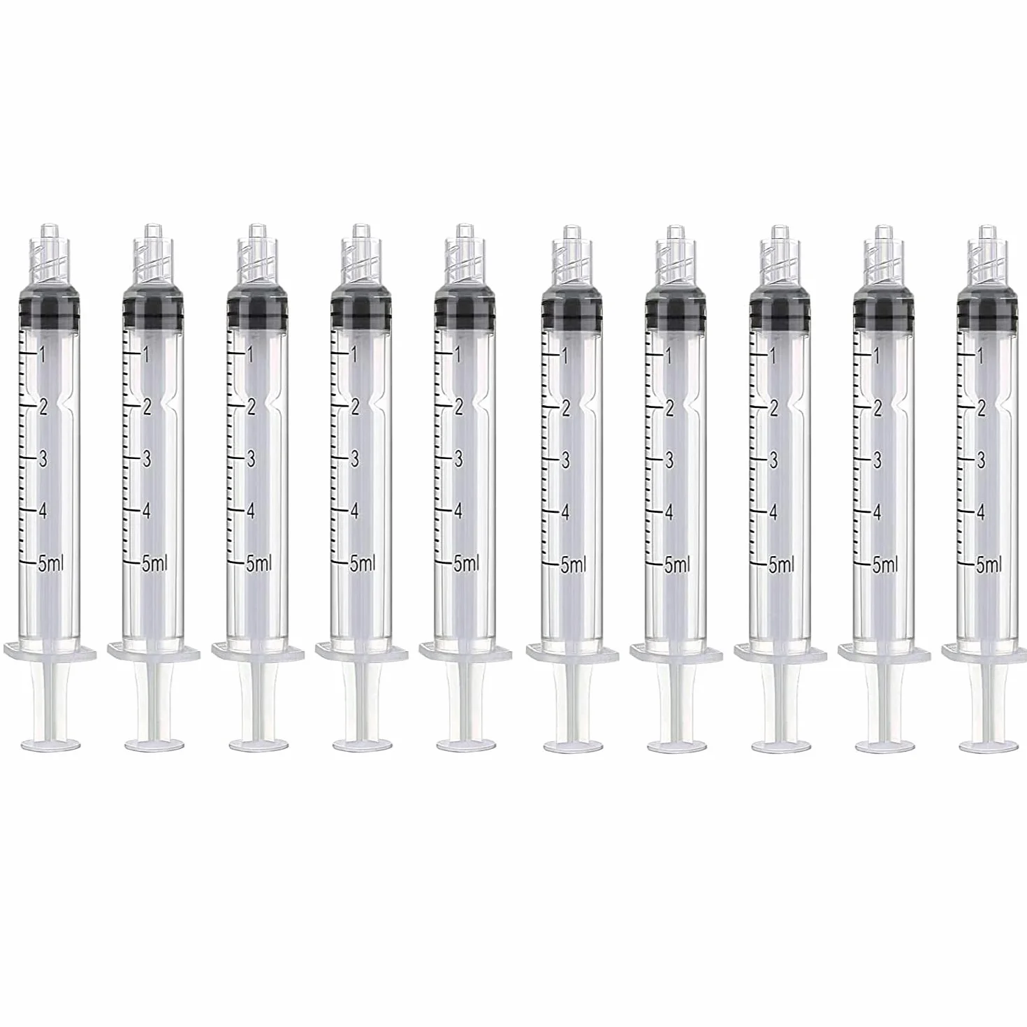 10 sztuk strzykawek Luer Lock 5 ml, plastikowe strzykawki 5 ml z końcówką Luer Lock bez igły do laboratorium naukowego