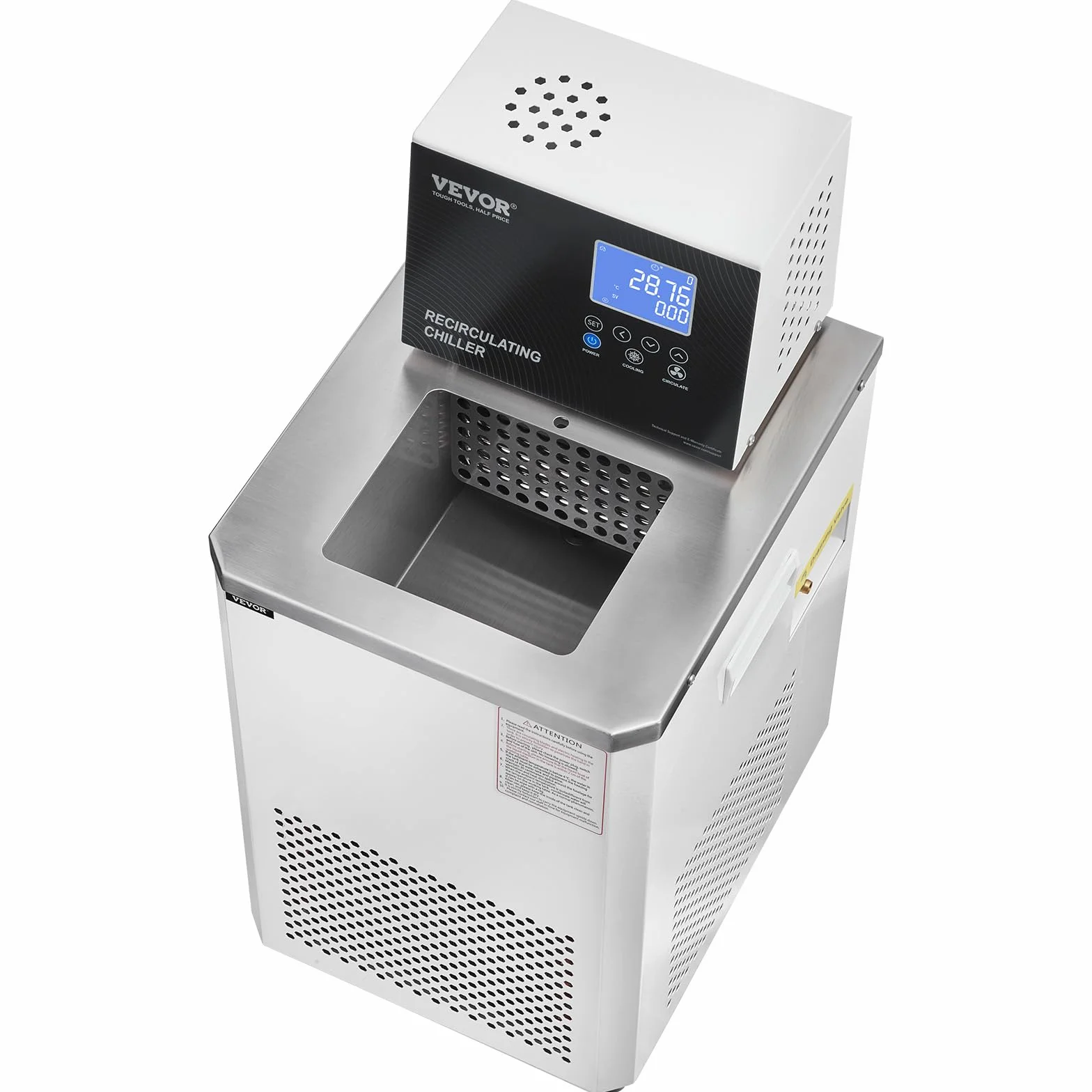 VEVOR Chłodnica laboratoryjna 6L ze stali nierdzewnej laboratoryjna pompa cyrkulacyjna -20~100 ° C chłodzony wodą cyrkulacyjny wyświetlacz LCD do biotechnologii, analizy chemiczne