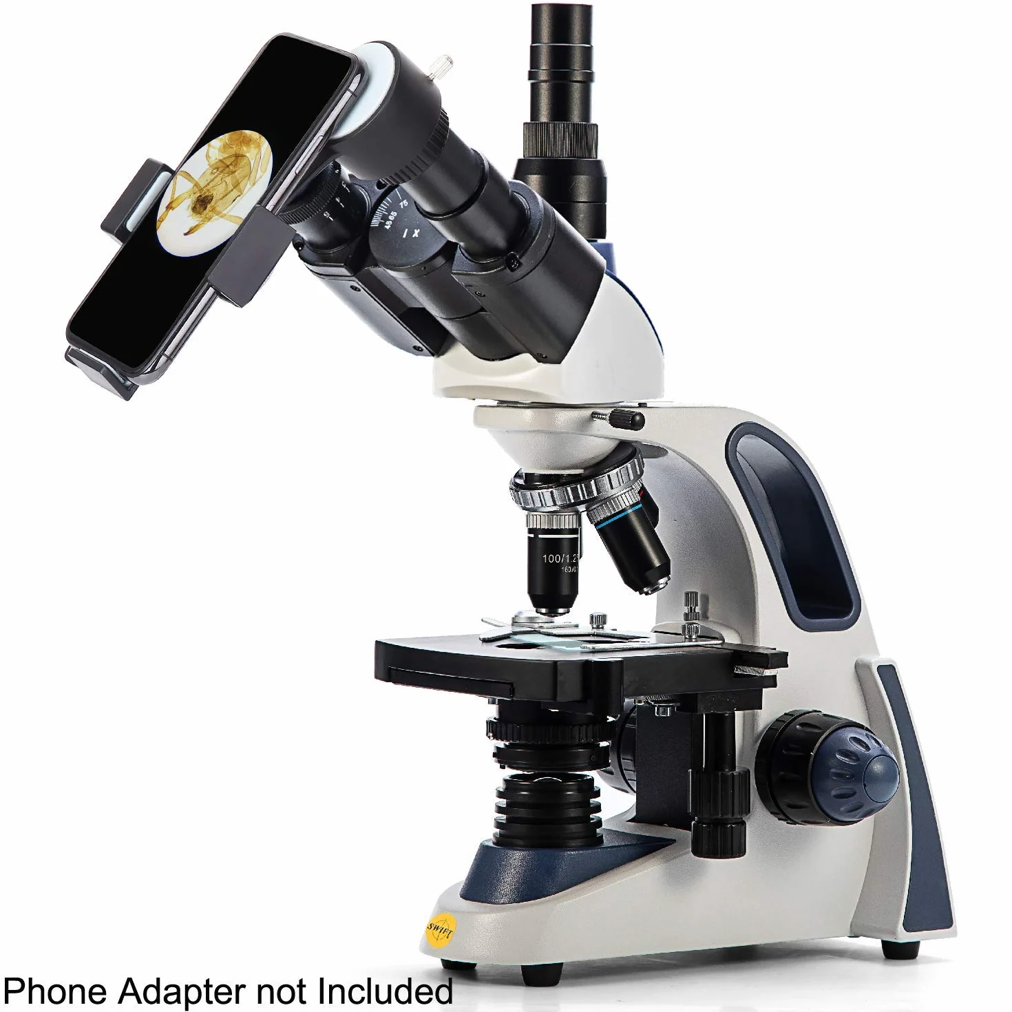 SWIFT SW380T Mikroskop 40X-2500X, Głowica Siedentopf, Trójokularowy Mikroskop Laboratoryjny z Okularami WF 10X/25X, Mechaniczny Statyw, Bardzo Precyzyjne Ogniskowanie, Kompatybilny z Kamerą