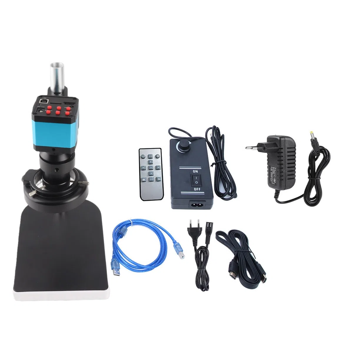 Digitalmikroskop 14MP HDMI High Definition Lab Handheld-Digitalmikroskope USB C-Mount-Mikroskop-Kameraadapter(EU Plug)