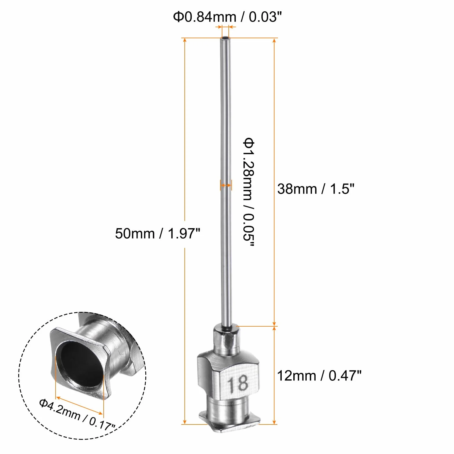QUARKZMAN 12 sztuk 18 Gauge igły dozujące ze stali nierdzewnej, 1 1/2" metalowa rurka igłowa z tępą końcówką i luer-Lock do gęstych materiałów, atramentu, kleju, zastosowania laboratoryjnego