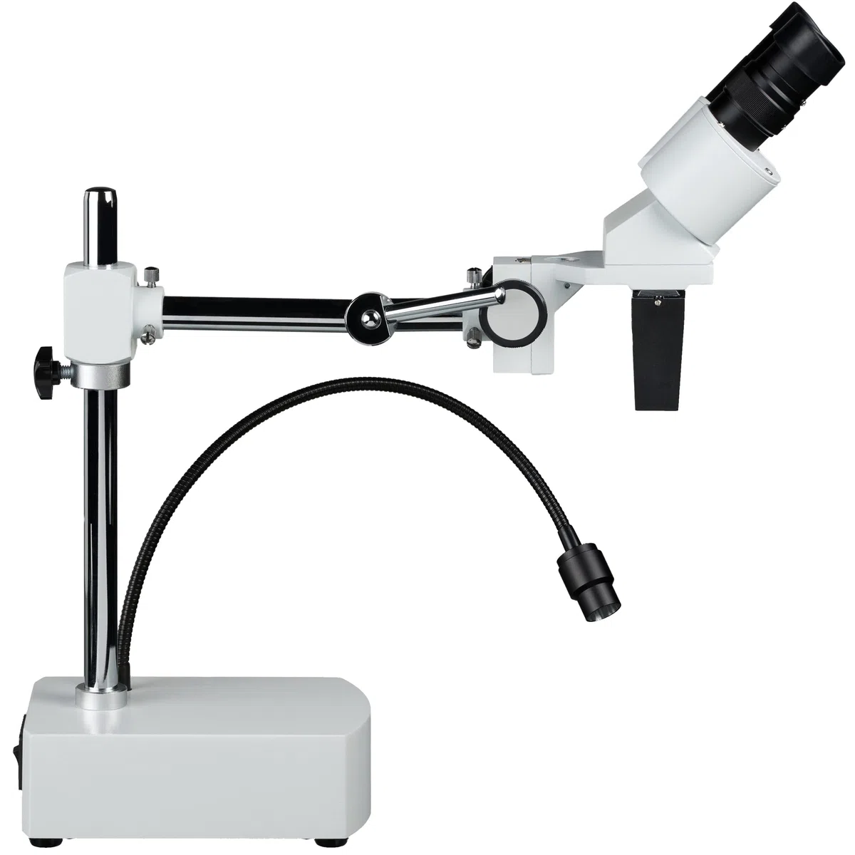 Bresser Mikroskop Biorit ICD-CS 5x-20x podświetlany mikroskop stereo z 3 wymiennymi obiektywami, LED i odległość robocza 230 mm, biały