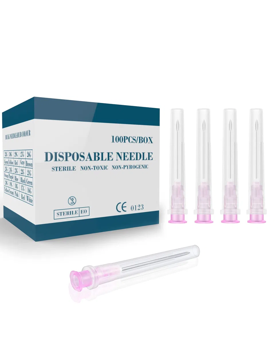 100 Pcs 18G 1 Inch Disposable Needle , Luer Lock Individual Package Of Injection Syringe Accessories, Dispensing Lab Tools, Suitable For Refilling Liquid, Inks,Plant And IndustryF