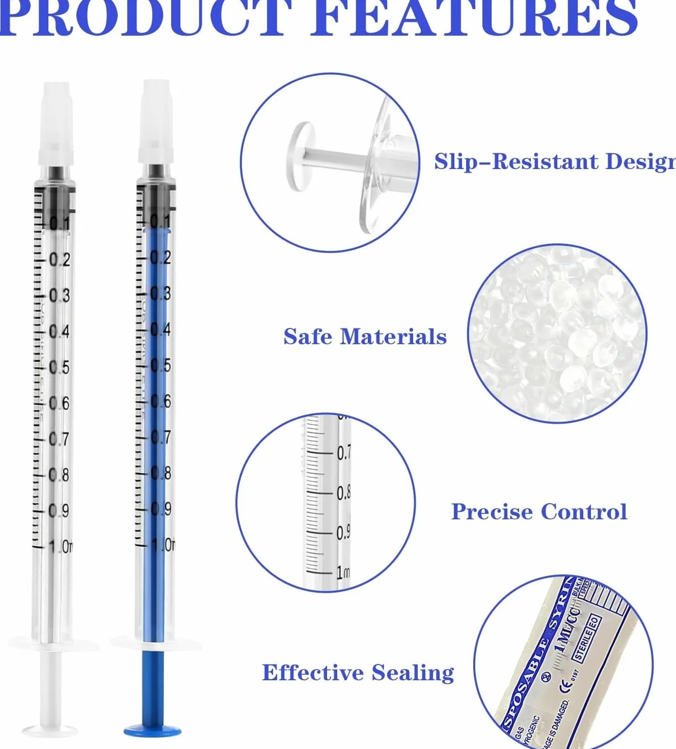 60 sztuk strzykawek z siarą 1 ml, strzykawka z nasadkami, strzykawka z tworzywa sztucznego, bez igły, do colostrum Collect, laboratoriów, karmienia zwierząt domowych, do uzupełniania i pomiaru oleju