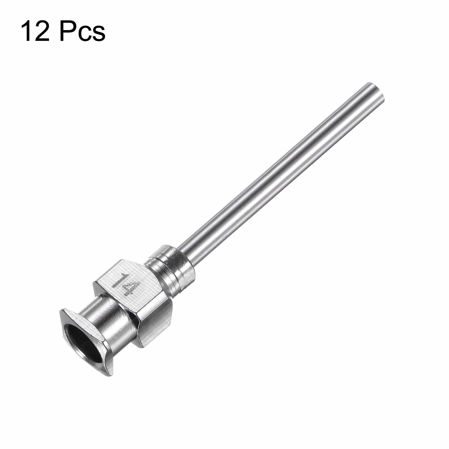 QUARKZMAN 12 sztuk igły dozujące ze stali nierdzewnej 14 G, 1", metalowa rurka igłowa z tępą końcówką i Luer-Lock do gęstych materiałów, atramentu, kleju, zastosowania laboratoryjnego