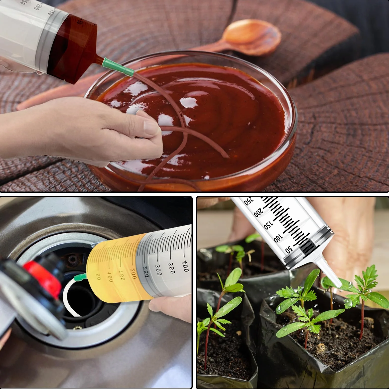 400 ml (500 ml) duża strzykawka z wężem, plastikowa strzykawka, wielokrotnego użytku, pojedyncze opakowanie do laboratoryjnych aplikatorów oleju lub kleju, do karmienia zwierząt domowych
