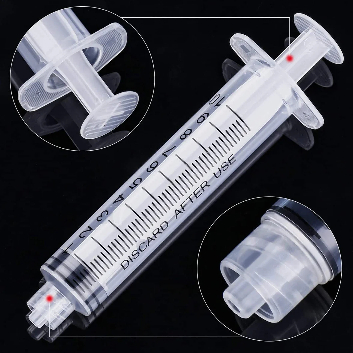 5 sztuk strzykawek Luer Lock 10 ml, plastikowe strzykawki 10 ml z końcówką Luer Lock bez igły do laboratorium naukowego