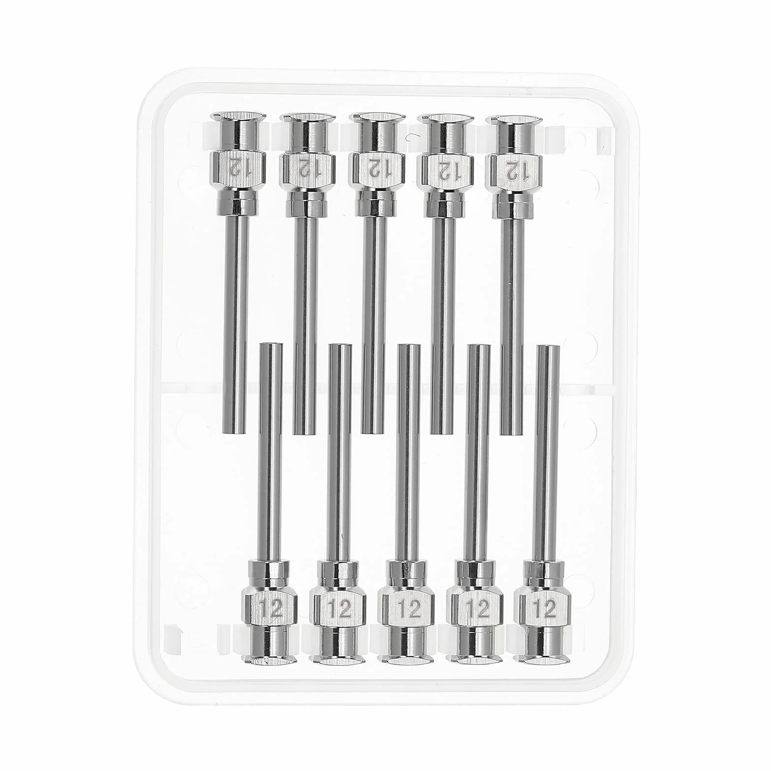 PATIKIL Igła dozująca z tępą końcówką, 12 g, 10 sztuk, 1 cal, ze stali nierdzewnej, z Lure Lock, do uzupełniania płynnych tuszów, klejów