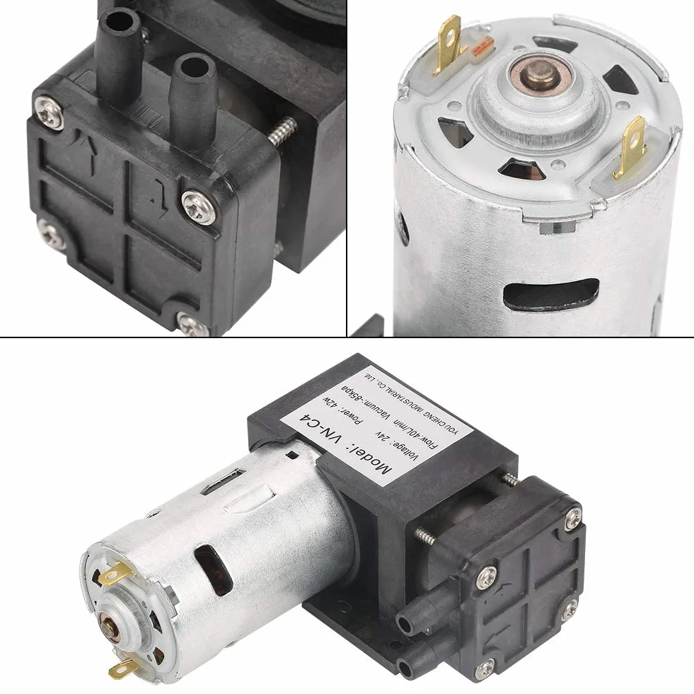Mini pompa próżniowa -85 kPa, DC24 V VN-C4 40 l/min Mała bezolejowa pompa próżniowa do gazu, powietrza, urządzeń dezynfekcyjnych, urządzeń automatyki adsorpcji próżniowej