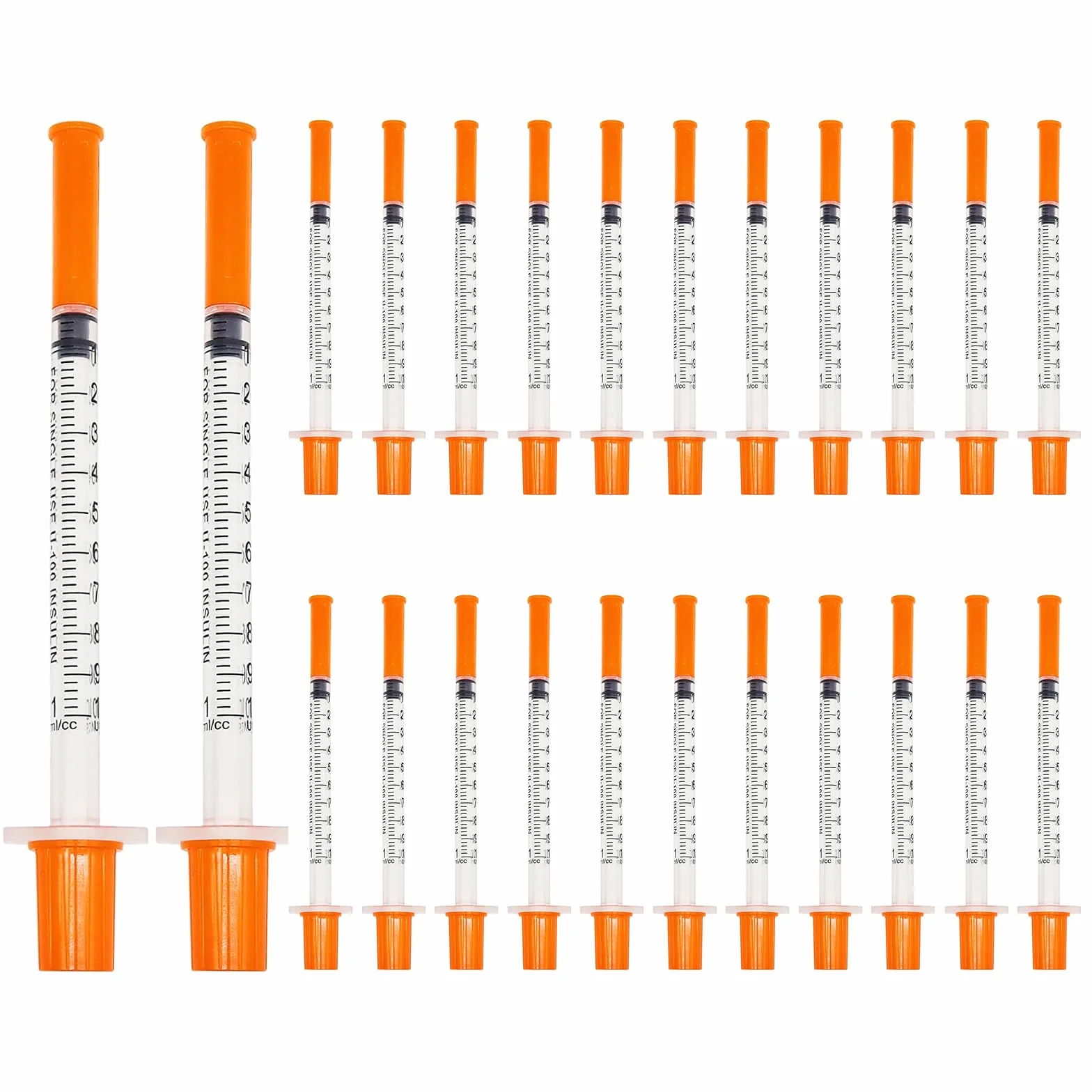 24 sztuki strzykawek 1ml 30G-13mm, sterylne strzykawki plastikowe z nakrętkami, strzykawka do kolostrum 1ml do karmienia małych zwierząt domowych, nawadniania roślin i laboratoriów naukowych