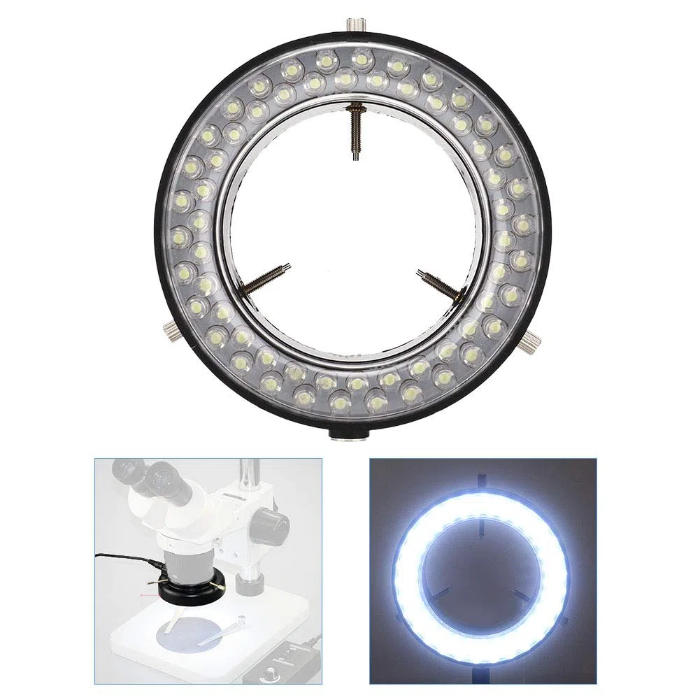 Przenośna wykwintna lampa pierścieniowa, mikroskop pierścieniowy LED do stereoskopów i kamer + lampa do naprawy biżuterii o doskonałej jasności (EU220V)