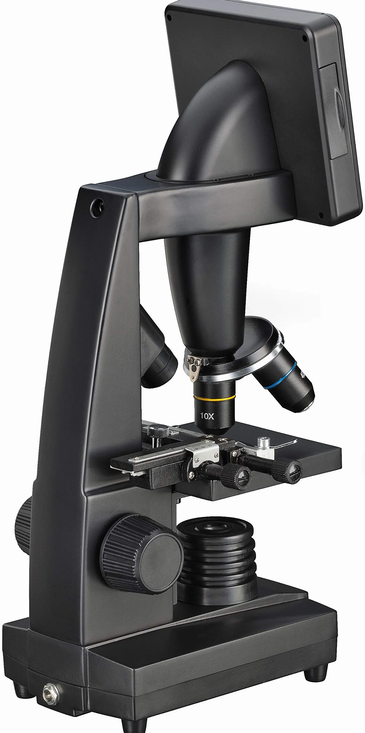 Bresser mikroskop LCD 50x-500x, (2000x cyfrowy), czujnik 5-megapikselowy i 8,9 cm (3,5"), w zestawie stolik krzyżowy do regulacji obiektu, złącze kart SD i liczne akcesoria