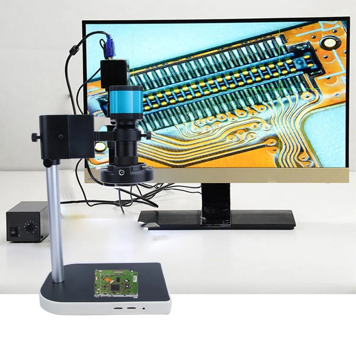 Digitalmikroskop 14MP HDMI High Definition Lab Handheld-Digitalmikroskope USB C-Mount-Mikroskop-Kameraadapter(EU Plug)