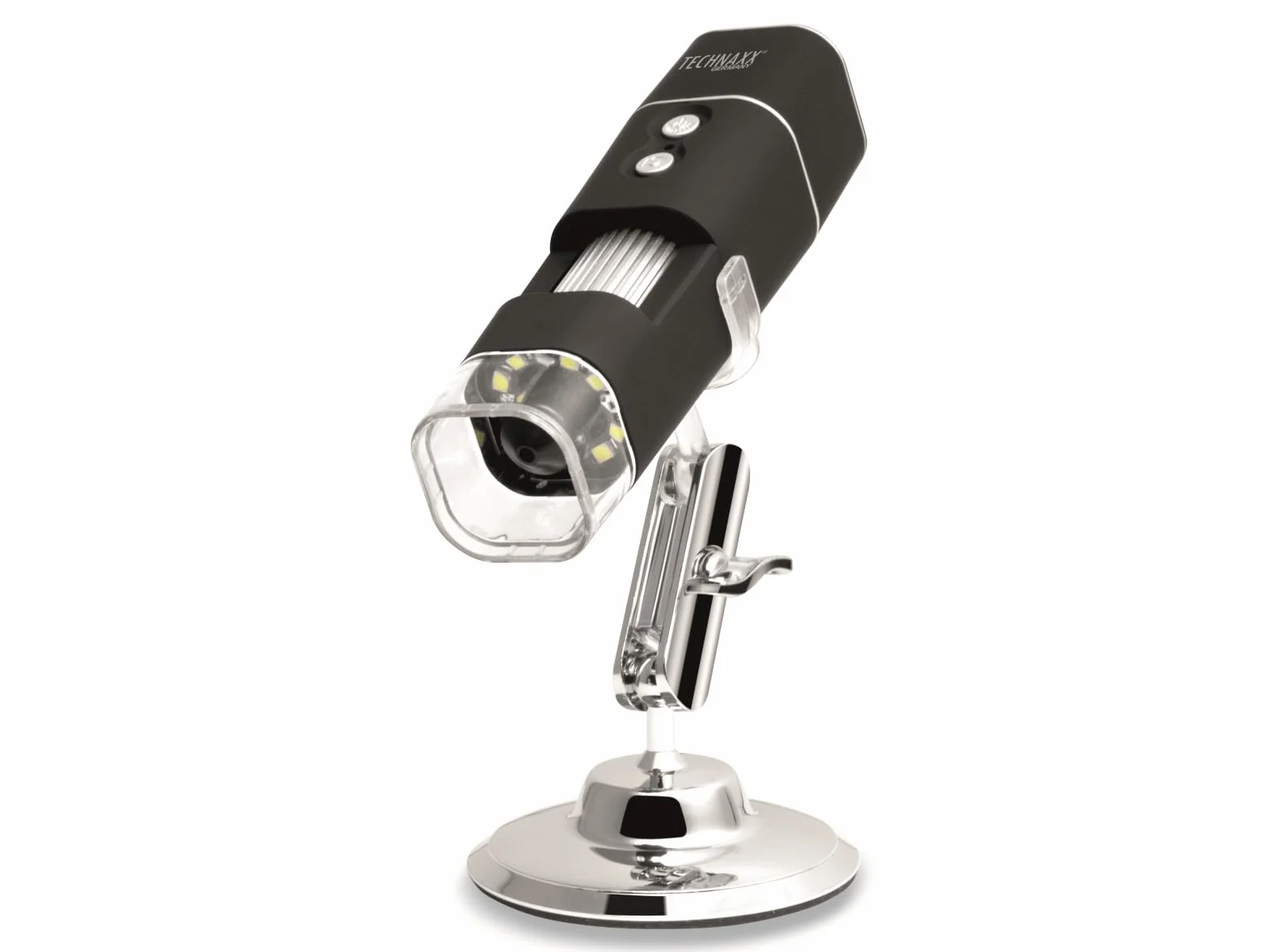 Technaxx mikroskop WiFi FullHD TX-158 – 1000-krotne powiększenie, Wi-Fi, FullHD, zdjęcia, wideo, zoom, obserwacja natury, gwiazdy, ogród, ze statywem do wyraźnych zdjęć, LED, bezprzewodowy