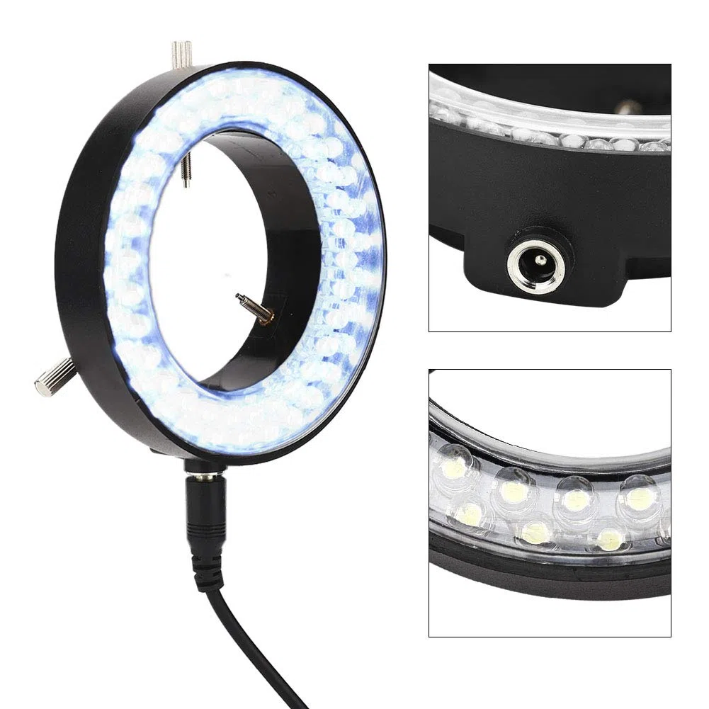 Przenośna wykwintna lampa pierścieniowa, mikroskop pierścieniowy LED do stereoskopów i kamer + lampa do naprawy biżuterii o doskonałej jasności (EU220V)