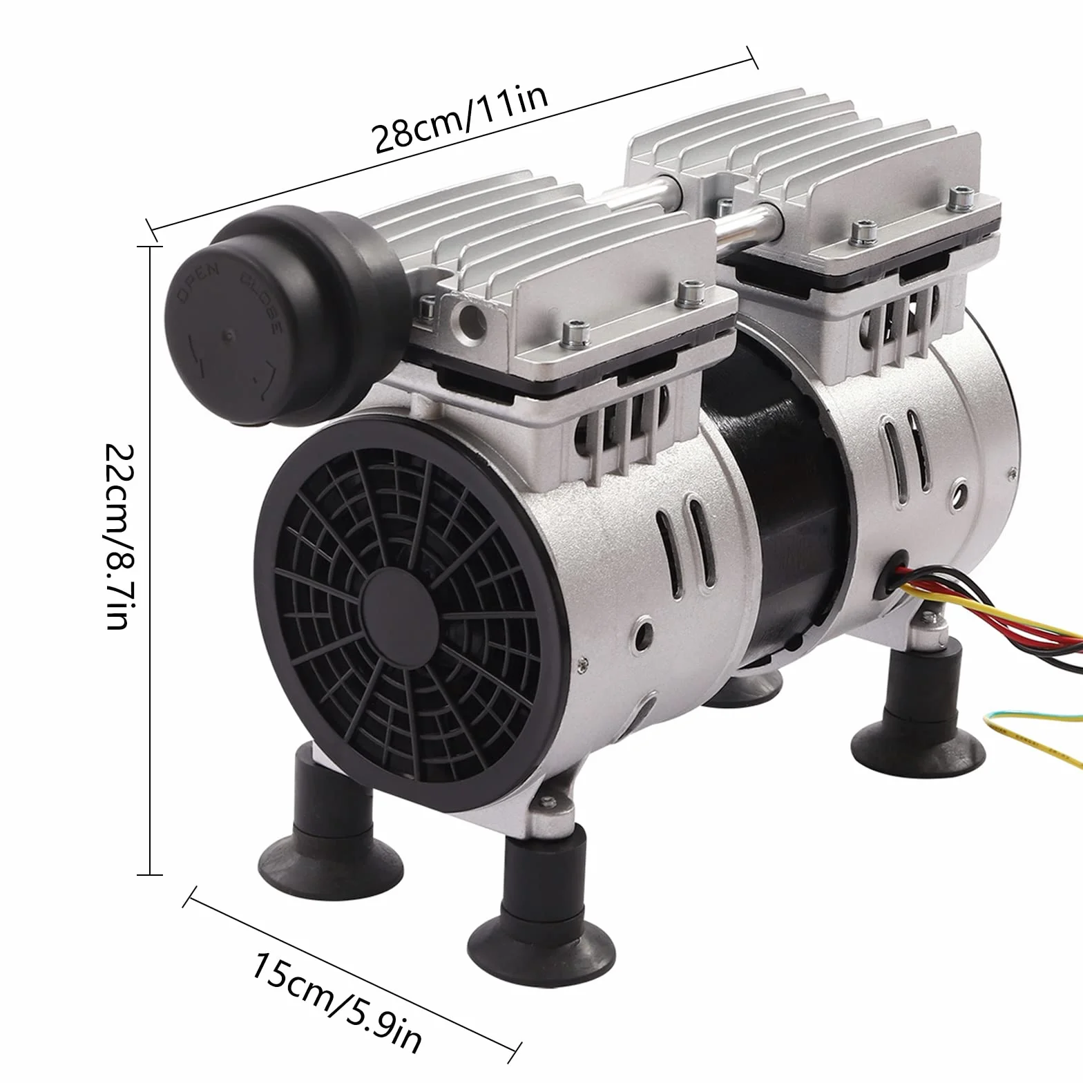 Bezolejowa przemysłowa pompa próżniowa 550 W – wydajna, trwała, bezolejowa pompa próżniowa – laboratorium medyczne 3,6 CFM – 220 V