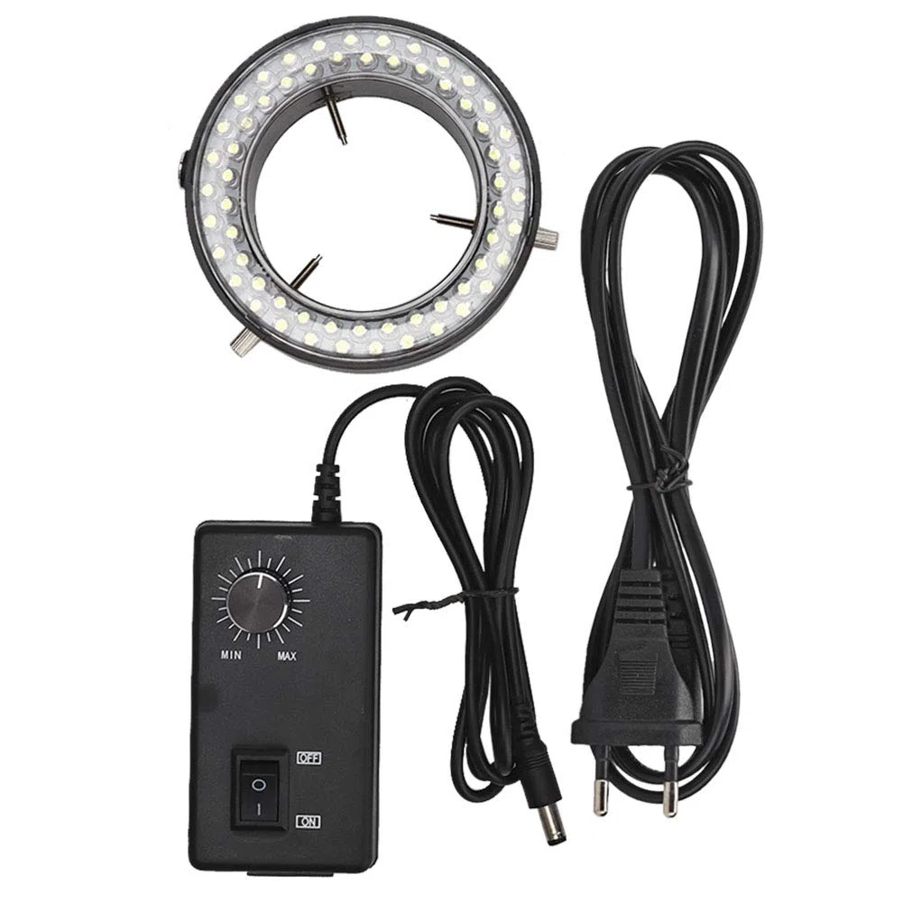 Przenośna wykwintna lampa pierścieniowa, mikroskop pierścieniowy LED do stereoskopów i kamer + lampa do naprawy biżuterii o doskonałej jasności (EU220V)