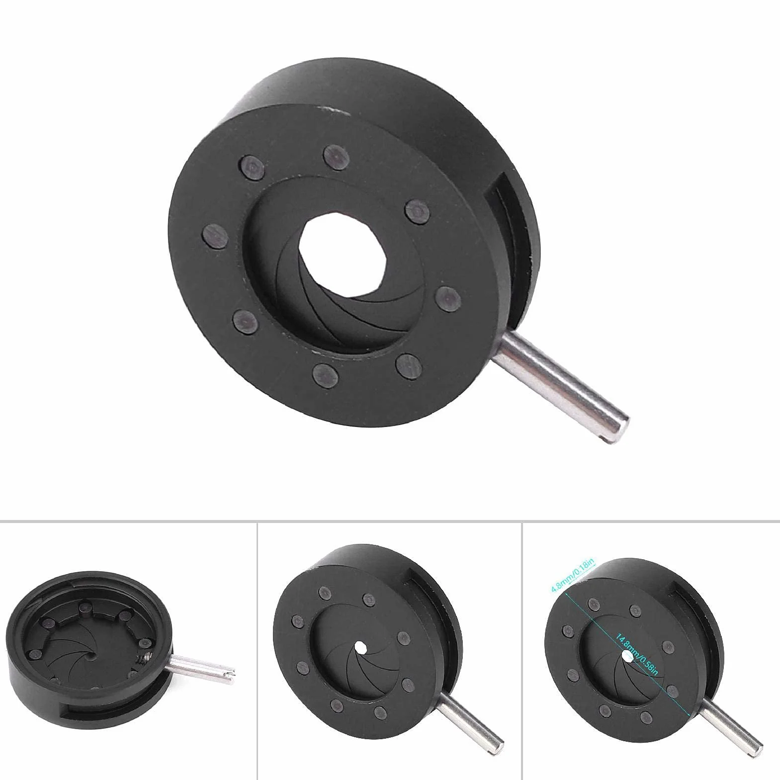 Cocoarm Regulowana przysłona irysowa, adapter mikroskopu, regulowana soczewka, osłona optyczna, adapter do mikroskopu i irysa (SK8)