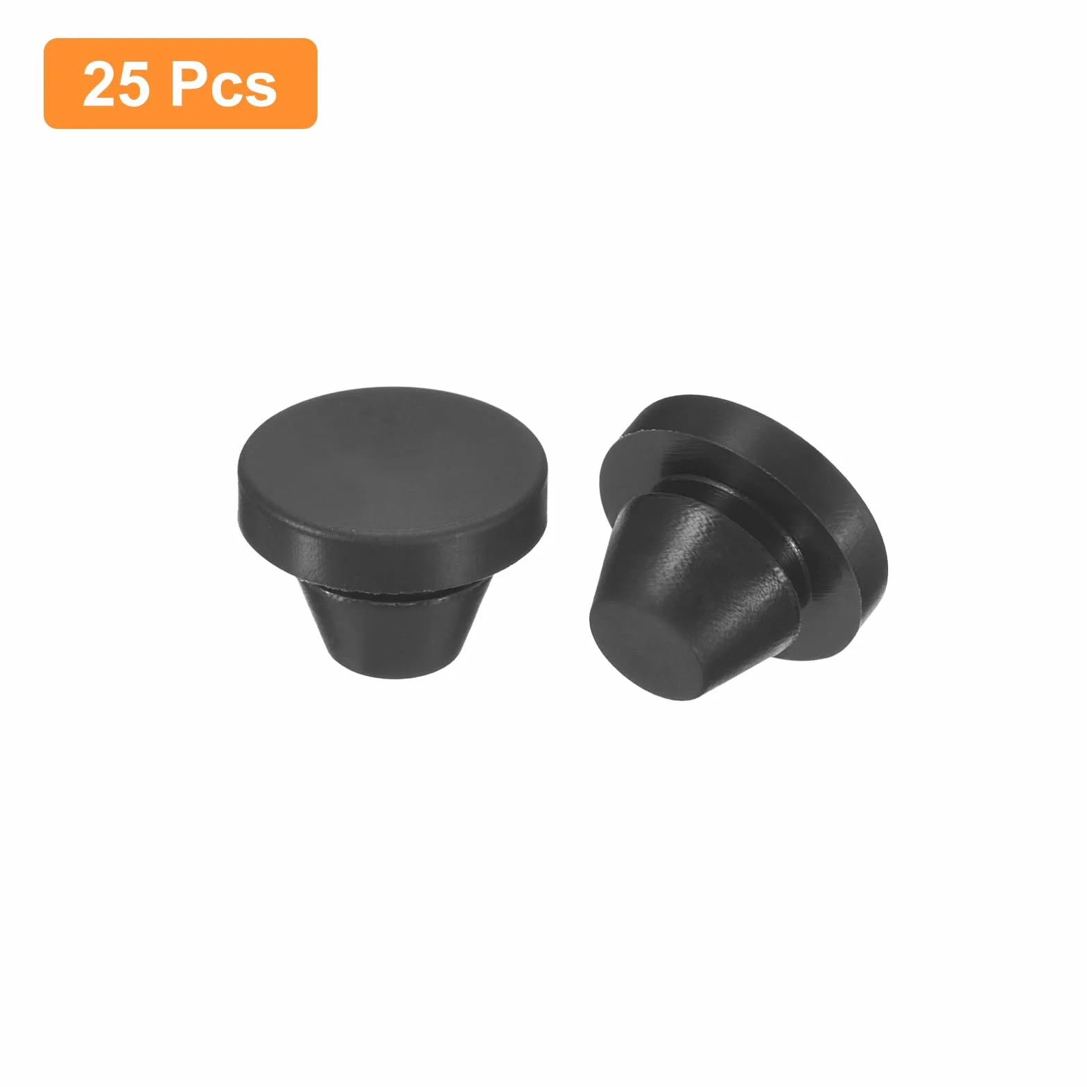 QUARKZMAN 25 sztuk silikonowych zaślepek, gumowych okrągłych zaślepek do otworu 8-8,5 mm, wodoodporne zaślepki otworów, metalowe zaślepki do rur, zaślepki na końcówki mebli, kolor czarny